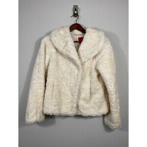 Esprit Outerwear Cream Faux Fur Jacket Small